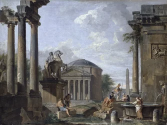 Paisaje con ruinas romanas